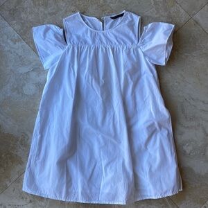 Zara Basic Collection White Off the Shoulder Romper Dress w/ pockets - S